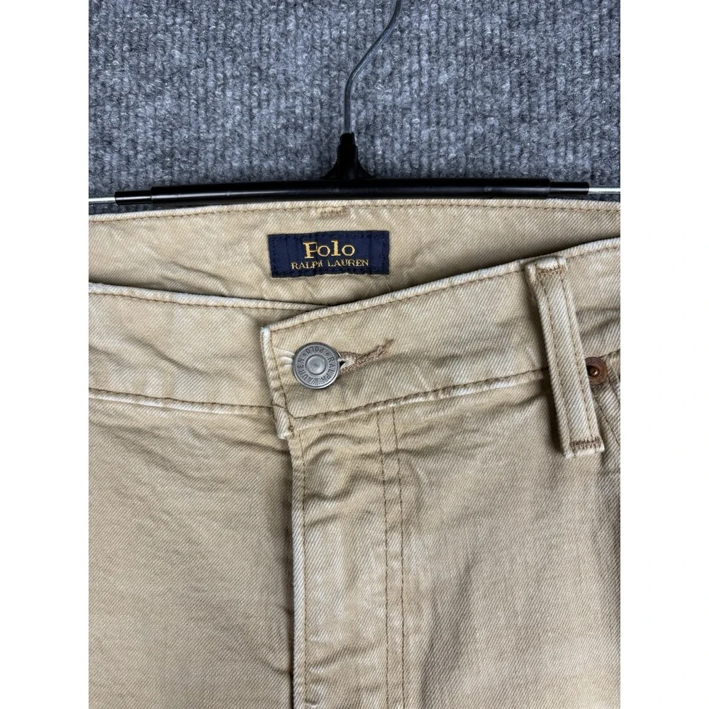 Polo Ralph Lauren Jeans Mens 40x32 Hampton Relaxed Straight Khaki Denim